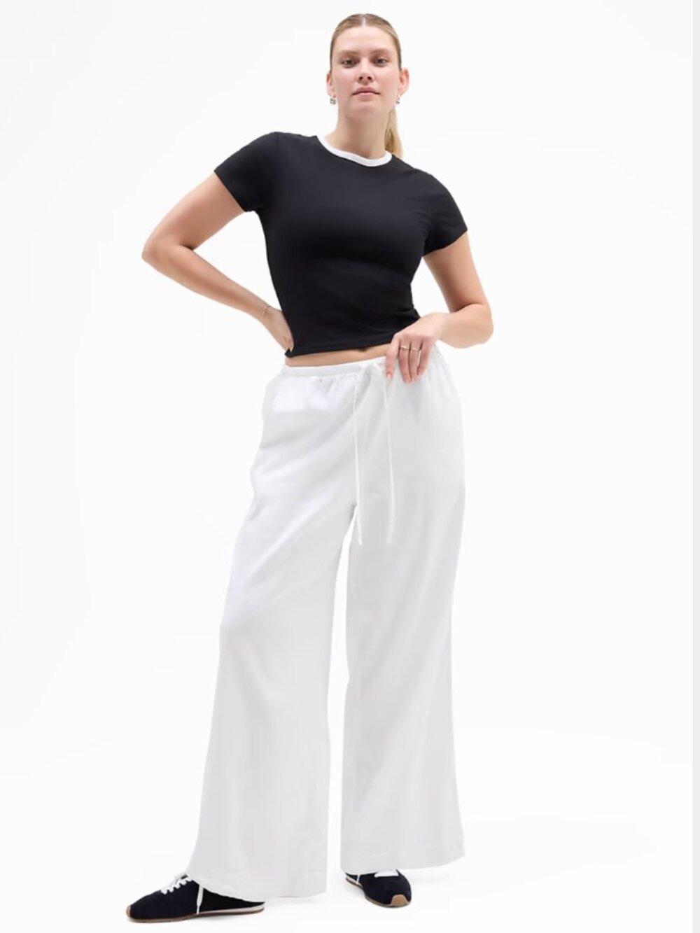 Athleta Paradise Wide Leg Linen-Blend Pants